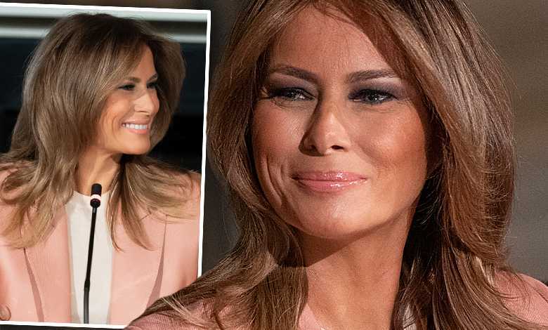 Melania Trump w pudrowym garniturze